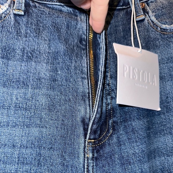 NWT PISTOLA  Colleen High Rise Slim Flare in Willow Jeans 31 split cuff bootcut - Picture 10 of 17